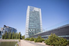 Kone corporation head office building in summer. Kone produce elevators and escalators