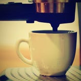 Espresso Machine Brewing A Coffee. Stock Image