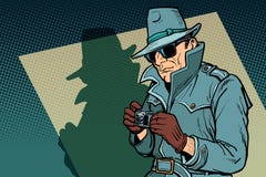 Espía detective, sombra ilustración del vector Espía detective, sombra ilustración del vector