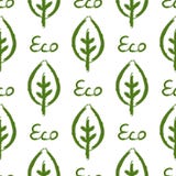 Esquema de la hoja y del texto Eco Modelo inconsútil ecológico Dibujado a mano ilustración del vector Esquema de la hoja y del texto Eco Modelo inconsútil ecológico Dibujado a mano ilustración del vector