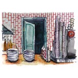Esquisse d'un intérieur dans un café illustration libre de droits Esquisse d'un intérieur dans un café illustration libre de droits