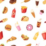 Essenkonzeptkramfastfood-Snackburger des Hamburgers oder des Cheeseburgers der Schnellimbissvektornahrung amerikanischer ungesund lizenzfreie abbildung Essenkonzeptkramfastfood-Snackburger des Hamburgers oder des Cheeseburgers der Schnellimbissvektornahrung amerikanischer ungesund lizenzfreie abbildung