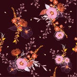 Estampado de flores inconsútil del vector del vintage hermoso, backgr colorido ilustración del vector Estampado de flores inconsútil del vector del vintage hermoso, backgr colorido ilustración del vector