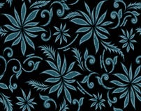 Estampado de plores intrépido inconsútil del vintage con el fondo negro stock de ilustración Estampado de plores intrépido inconsútil del vintage con el fondo negro stock de ilustración