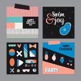 Estate sveglia Art Posters di ciao Immagine Stock Libera da Diritti Estate sveglia Art Posters di ciao Immagine Stock Libera da Diritti