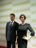 Estatua de la cera de David y de Victoria Beckham fotografía de archivo Estatua de la cera de David y de Victoria Beckham fotografía de archivo