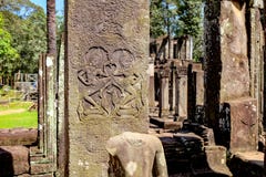 Estatua en el templo de Bayon fotografía de archivo Estatua en el templo de Bayon fotografía de archivo