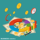 Estatísticas de negócio, conceito financeiro do vetor de informação ilustração do vetor Estatísticas de negócio, conceito financeiro do vetor de informação ilustração do vetor