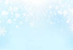 A estação do inverno, os flocos de neve com raios claros e as estrelas dispersam o espato ilustração stock A estação do inverno, os flocos de neve com raios claros e as estrelas dispersam o espato ilustração stock