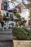 ESTEPONA SPANIEN - Februari 22., 2019 - gata av Estepona, Andalusia, Spanien royaltyfria bilder ESTEPONA SPANIEN - Februari 22., 2019 - gata av Estepona, Andalusia, Spanien royaltyfria bilder