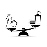 estilo de vida e fast food saudáveis Ícone da escala Ilustração do vetor ilustração royalty free estilo de vida e fast food saudáveis Ícone da escala Ilustração do vetor ilustração royalty free