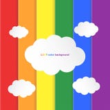 estilo del corte del papel Barra de color del orgullo de LGBT con las nubes ilustración del vector estilo del corte del papel Barra de color del orgullo de LGBT con las nubes ilustración del vector
