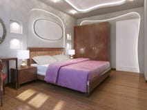 Estilo moderno del dormitorio fabuloso Fotografía de archivo libre de regalías Estilo moderno del dormitorio fabuloso Fotografía de archivo libre de regalías