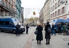 Estrasburgo Francia después de attentados terroristas en el mercado de la Navidad imagen de archivo libre de regalías Estrasburgo Francia después de attentados terroristas en el mercado de la Navidad imagen de archivo libre de regalías