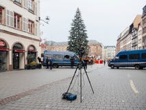 Estrasburgo Francia después de attentados terroristas en el mercado de la Navidad foto de archivo Estrasburgo Francia después de attentados terroristas en el mercado de la Navidad foto de archivo