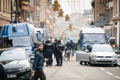 Estrasburgo Francia después de attentados terroristas en el mercado de la Navidad fotografía de archivo libre de regalías Estrasburgo Francia después de attentados terroristas en el mercado de la Navidad fotografía de archivo libre de regalías