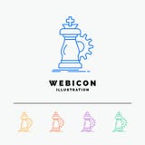 estratégia, xadrez, cavalo, cavaleiro, linha de cor molde do sucesso 5 do ícone da Web isolado no branco Ilustra??o do vetor ilustração stock estratégia, xadrez, cavalo, cavaleiro, linha de cor molde do sucesso 5 do ícone da Web isolado no branco Ilustra??o do vetor ilustração stock