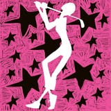Estrela da menina do golfe ilustração royalty free Estrela da menina do golfe ilustração royalty free