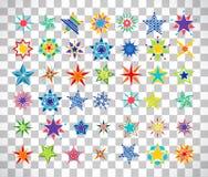 Estrelas coloridas dos desenhos animados no fundo transparente ilustração stock Estrelas coloridas dos desenhos animados no fundo transparente ilustração stock