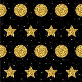 Estrella de la chispa y fondo inconsútil del modelo del círculo Glit de oro libre illustration Estrella de la chispa y fondo inconsútil del modelo del círculo Glit de oro libre illustration