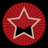 Estrella roja del vintage con la muchedumbre en la frontera roja con tribals ilustración del vector Estrella roja del vintage con la muchedumbre en la frontera roja con tribals ilustración del vector