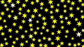 Estrellas Amarillas Animadas Brillan En El Fondo Negro. Almacen De Video -  Vídeo de magia, brillante: 206743503