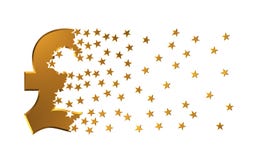 Estrellas de Sterling Sign Falling Apart To de la libra libre illustration Estrellas de Sterling Sign Falling Apart To de la libra libre illustration