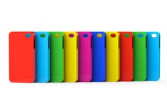 Estuches de plástico multicolores del teléfono móvil ilustración del vector Estuches de plástico multicolores del teléfono móvil ilustración del vector