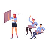 Estudantes que humilham meninos e a mulher isolados colega do ícone ilustração royalty free Estudantes que humilham meninos e a mulher isolados colega do ícone ilustração royalty free