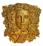Estátua grega do candelabro de parede da mulher do cabelo da uva com textura dourada imagens de stock royalty free Estátua grega do candelabro de parede da mulher do cabelo da uva com textura dourada imagens de stock royalty free