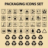 Et des icônes d'emballage, labels de cargaison d'emballage, symboles de service de distribution illustration stock Et des icônes d'emballage, labels de cargaison d'emballage, symboles de service de distribution illustration stock