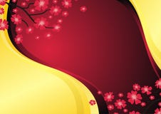 Or et fond rouge avec la fleur illustration libre de droits Or et fond rouge avec la fleur illustration libre de droits