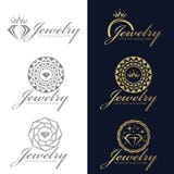 Or et scénographie grise de vecteur de logo de bijoux illustration libre de droits Or et scénographie grise de vecteur de logo de bijoux illustration libre de droits