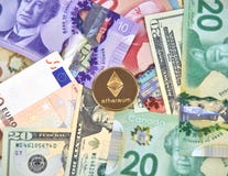 ETHEREUM-cryptocurrencymynt fotografering för bildbyråer ETHEREUM-cryptocurrencymynt fotografering för bildbyråer