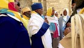 In The Ethiopian monastery in Jerusalem`s Old City stock image In The Ethiopian monastery in Jerusalem`s Old City stock image