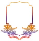 Etichetta di pendenza con i fiori decorativi Copi lo spazio Fotografie Stock Etichetta di pendenza con i fiori decorativi Copi lo spazio Fotografie Stock