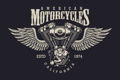 Etiqueta de encargo de la motocicleta del vintage ilustración del vector Etiqueta de encargo de la motocicleta del vintage ilustración del vector