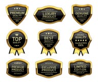 Etiqueta de oro de lujo del producto de calidad ilustración del vector Etiqueta de oro de lujo del producto de calidad ilustración del vector