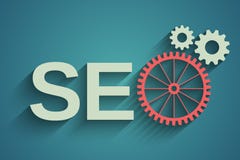 Etiqueta de Seo con la rueda de engranaje