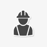Etiqueta engomada del contratista, icono de los trabajadores, icono simple stock de ilustración Etiqueta engomada del contratista, icono de los trabajadores, icono simple stock de ilustración