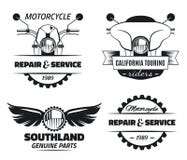 Etiquetas clásicas de la motocicleta stock de ilustración Etiquetas clásicas de la motocicleta stock de ilustración