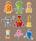 Etiquetas do robô dos desenhos animados ilustração royalty free Etiquetas do robô dos desenhos animados ilustração royalty free