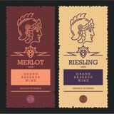 Etiquetas do vinho, soldado do império romano ilustração do vetor Etiquetas do vinho, soldado do império romano ilustração do vetor