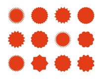 Etiquetas engomadas del precio de Starburst Banderas de la venta de la estrella, muestras rojas de la explosión, burbujas del dis stock de ilustración Etiquetas engomadas del precio de Starburst Banderas de la venta de la estrella, muestras rojas de la explosión, burbujas del dis stock de ilustración