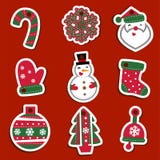 Etiquetas o etiquetas engomadas de la Navidad del vector para los regalos stock de ilustración Etiquetas o etiquetas engomadas de la Navidad del vector para los regalos stock de ilustración