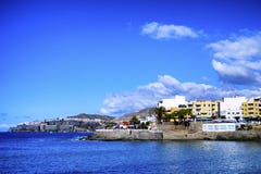 Ett kust- landskap från Arguineguin i Gran Canaria fotografering för bildbyråer Ett kust- landskap från Arguineguin i Gran Canaria fotografering för bildbyråer