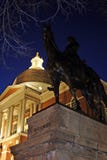 Ett nattskott av det Massachusetts tillståndshuset, Boston, USA fotografering för bildbyråer Ett nattskott av det Massachusetts tillståndshuset, Boston, USA fotografering för bildbyråer