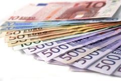 Euro billets de banque d'argent images libres de droits Euro billets de banque d'argent images libres de droits