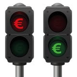 Euro Business Symbol Traffic Lights Royalty Free Stock Image Euro Business Symbol Traffic Lights Royalty Free Stock Image