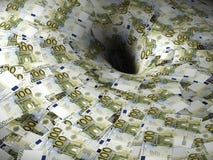 Euro money flow in black hole